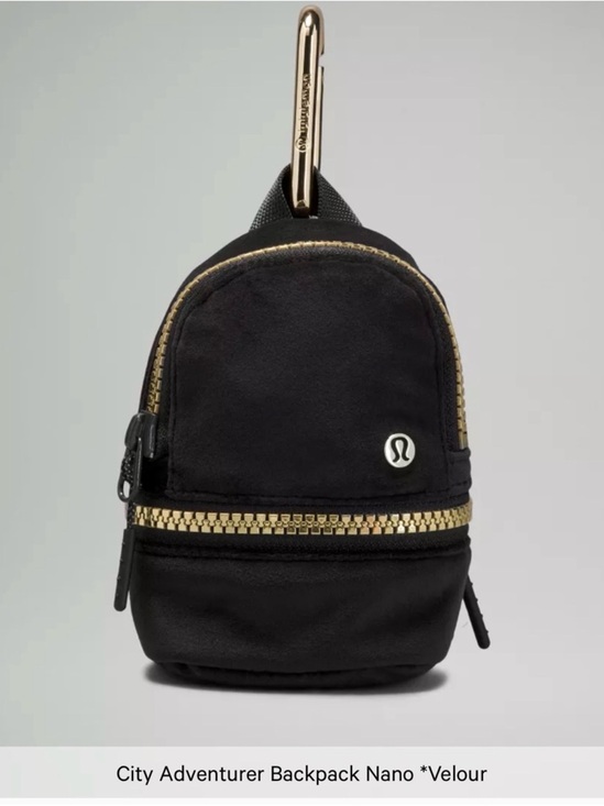 lululemon athletica Handbags - lululemon athletica Mini Backpack Keychain in Black with Gold Hardware
